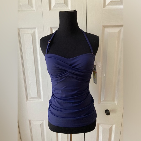 NWT Women’s Anne Cole Twist Front Bandeaukini Swim Top SZ XS - Picture 8 of 11